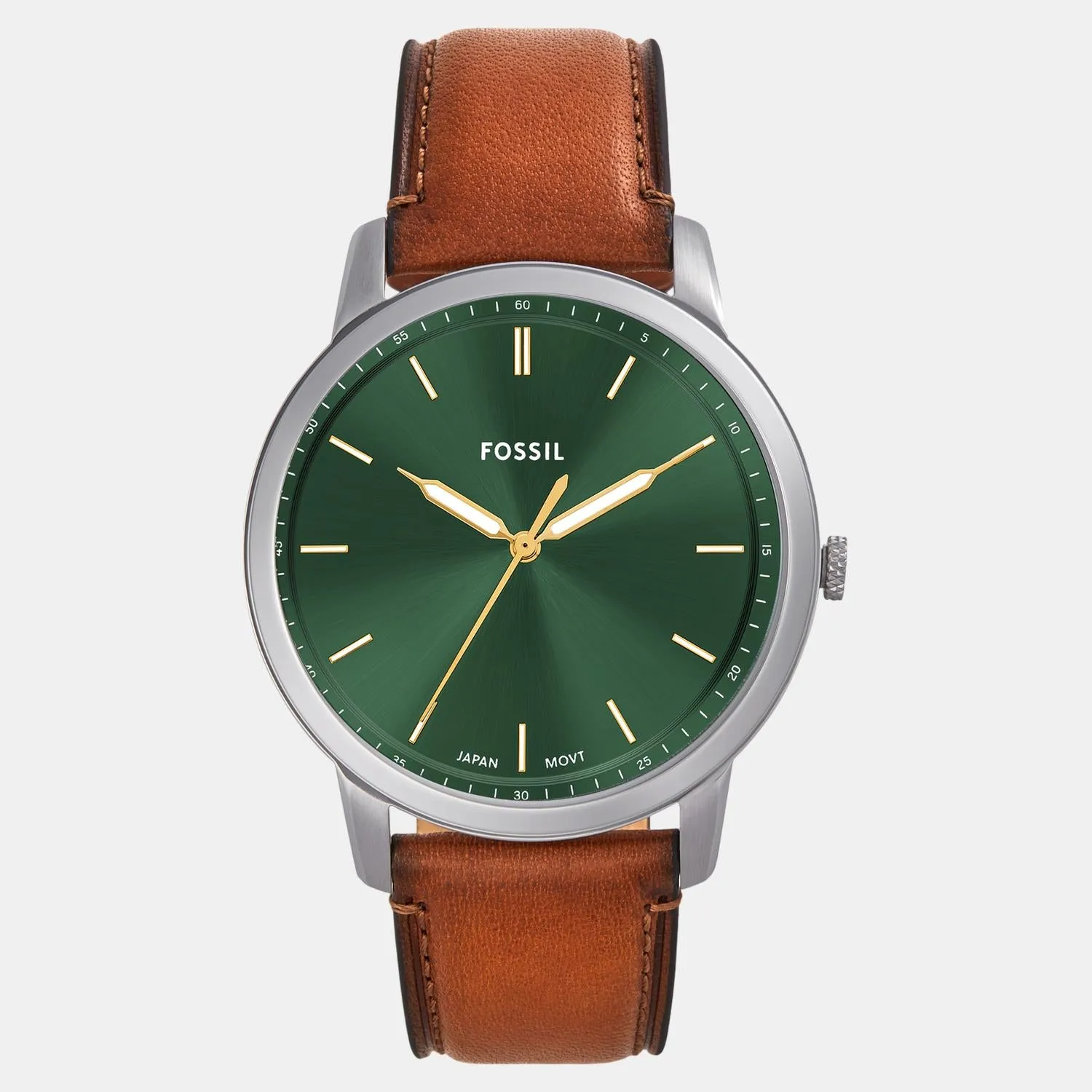 Men Quartz Green Dial Analog Leather Watch FS6094