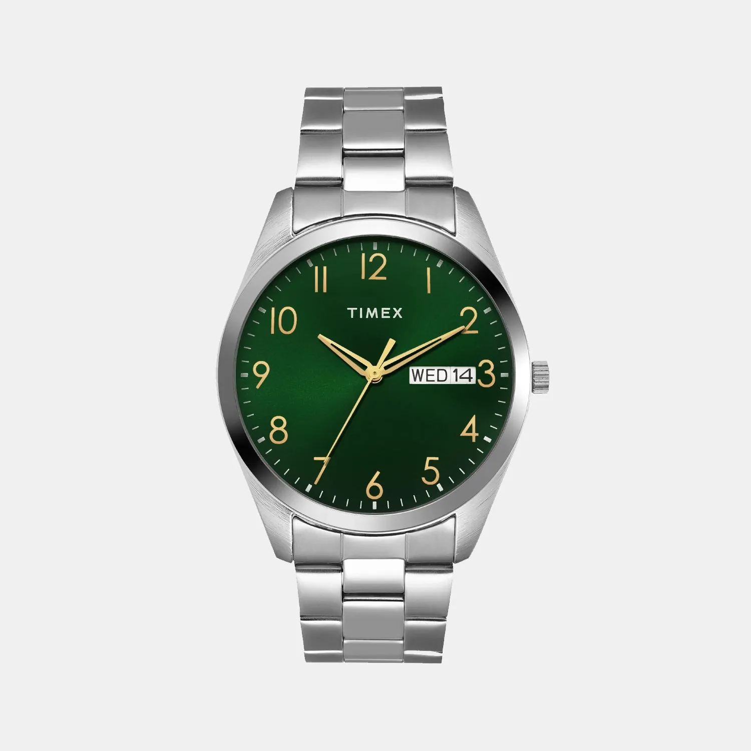 Men Quartz Green Dial Analog Stainless Steel Watch TWTG10421