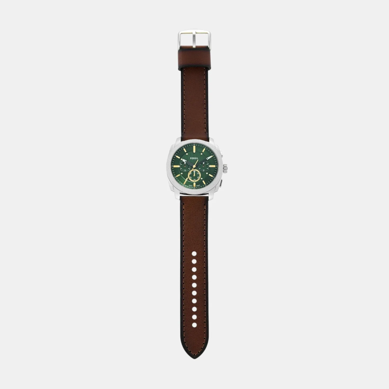 Men Quartz Green Dial Chronograph Leather Watch FS6100