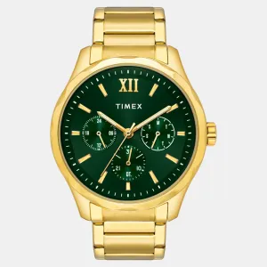 Men Quartz Green Dial Multi-Function Stainless Steel Watch TW0TG7635