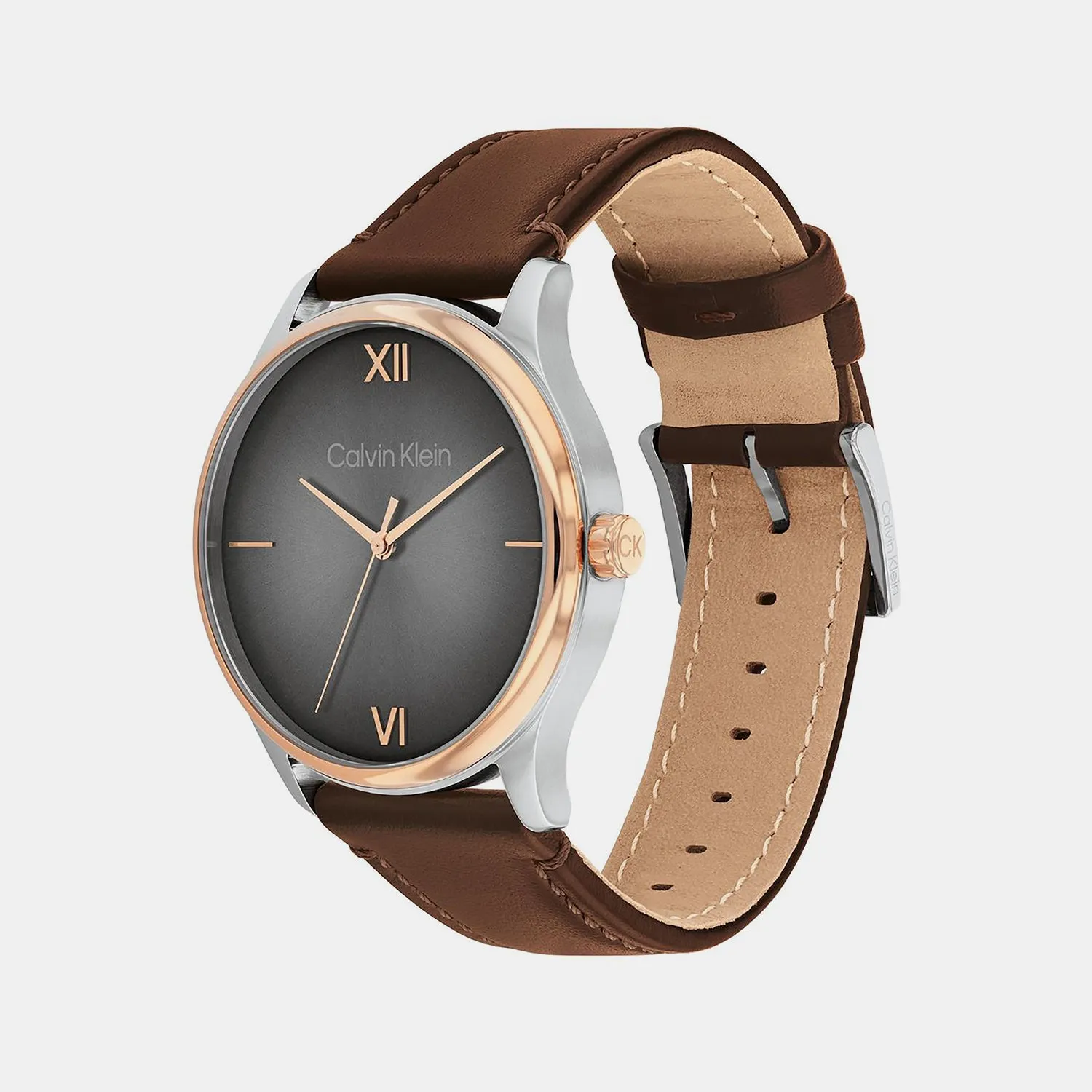 Men Quartz Grey Dial Analog Stainless Steel Watch 25200453