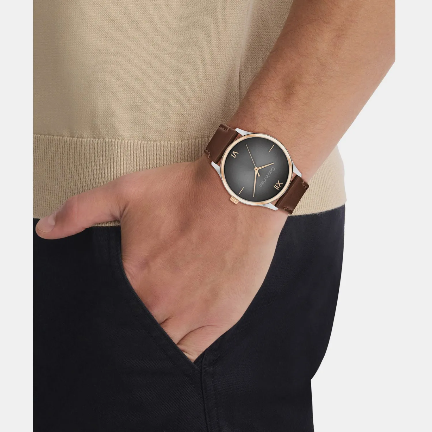 Men Quartz Grey Dial Analog Stainless Steel Watch 25200453