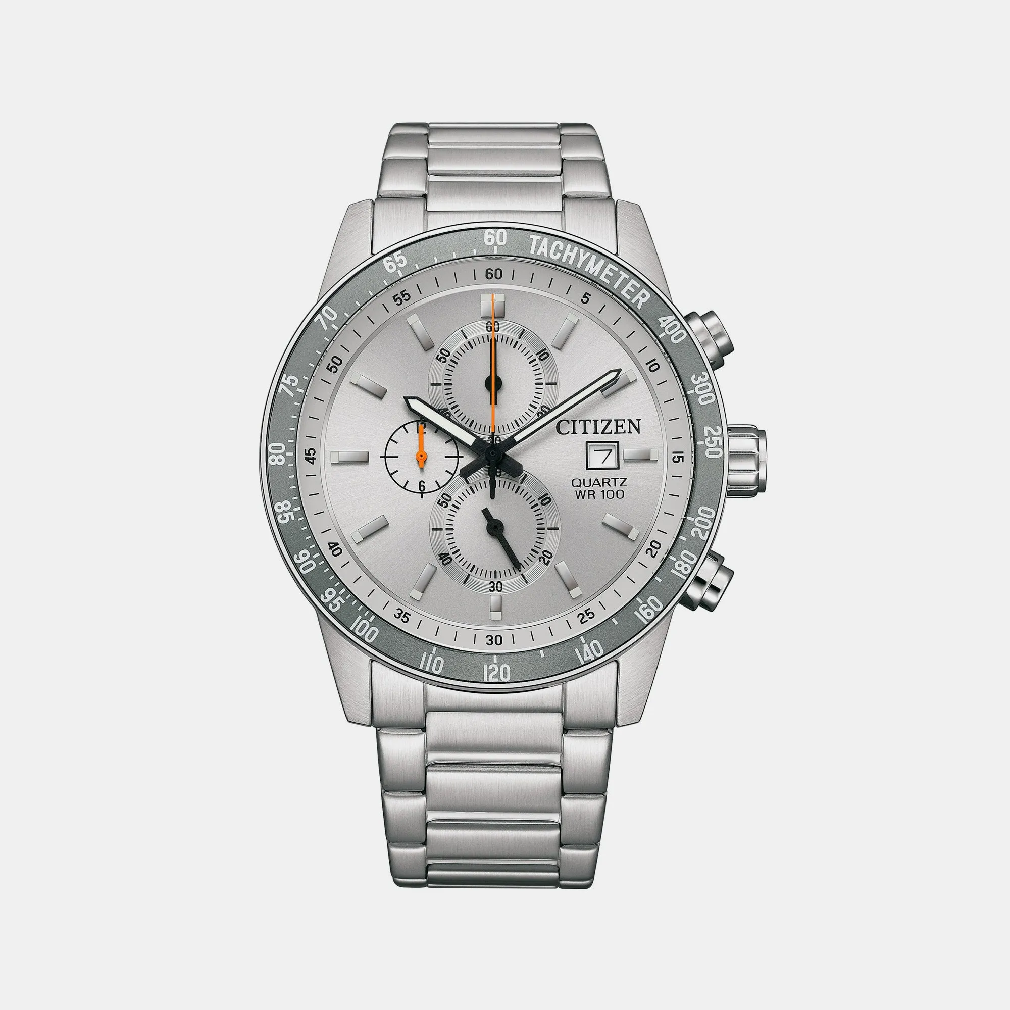 Men Quartz Grey Dial Chronograph Stainless Steel Watch AN3688-58H