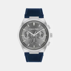 Men Quartz Light Gunmetal Dial Multi-Function Stainless Steel Watch 25200444