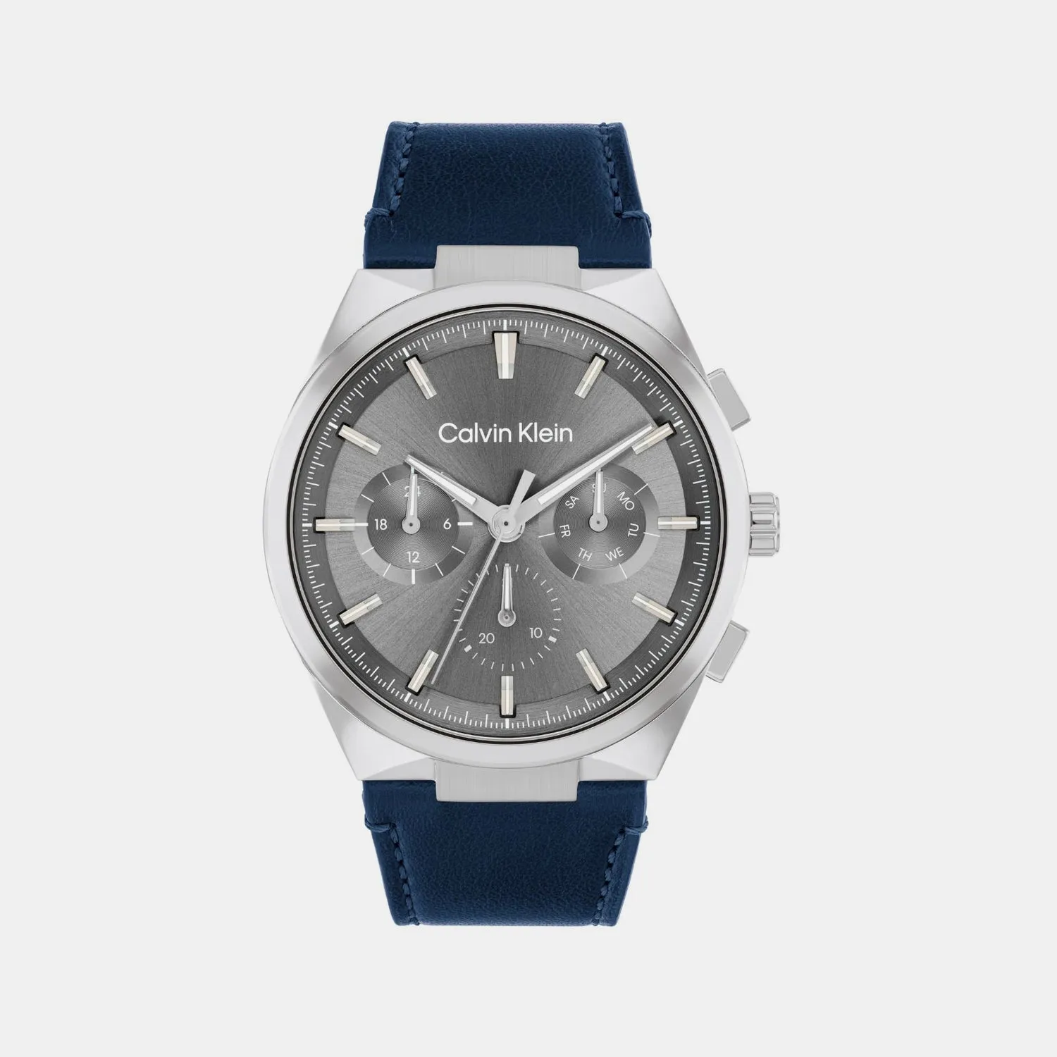 Men Quartz Light Gunmetal Dial Multi-Function Stainless Steel Watch 25200444