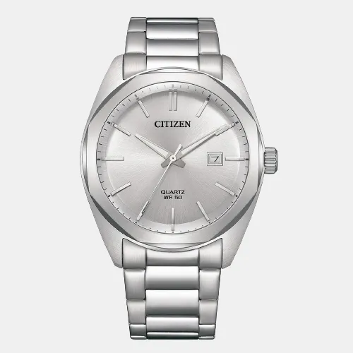 Men Quartz Silver Dial Analog Stainless Steel Watch BI5110-54A