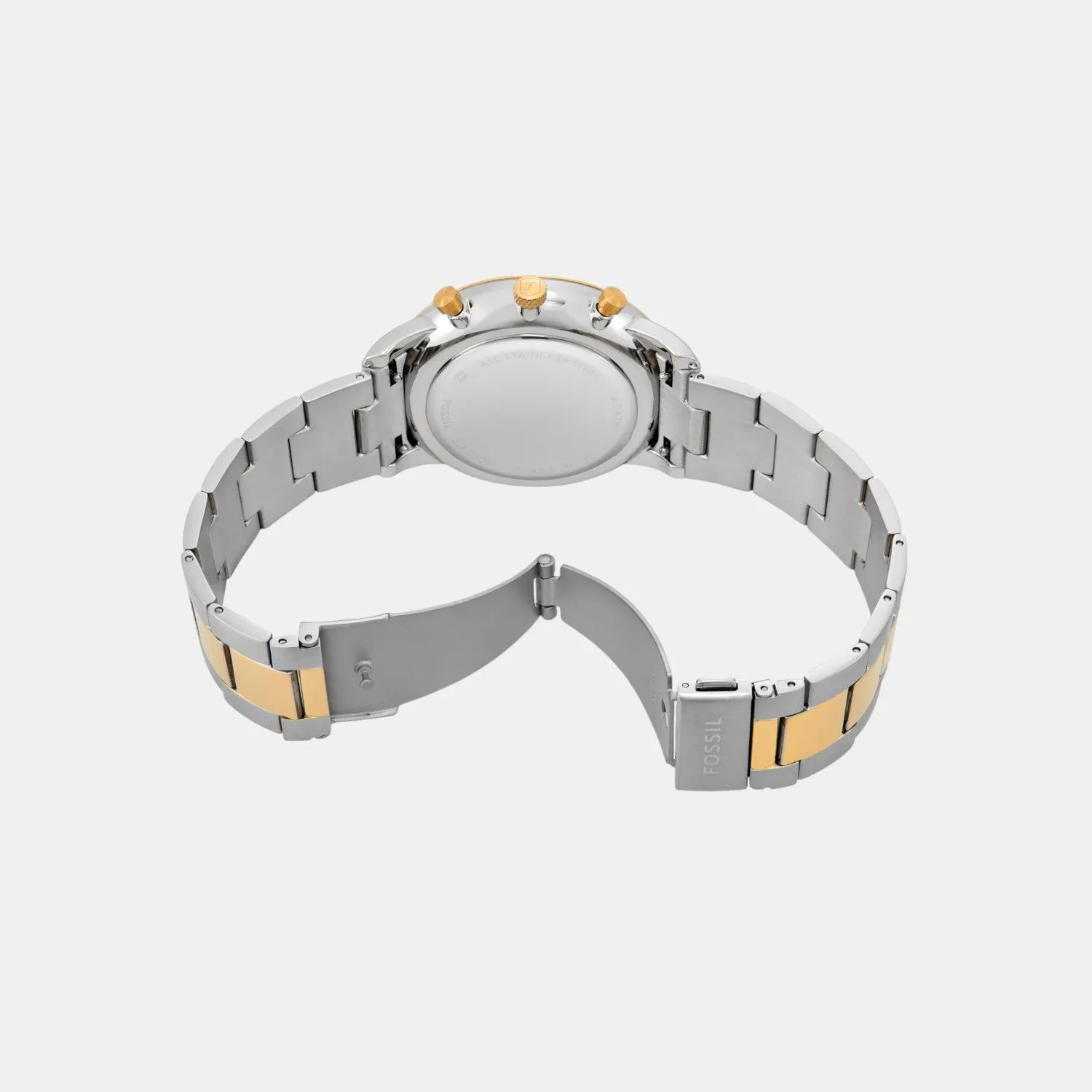 Men Quartz Silver Dial Chronograph Stainless Steel Watch FS6112