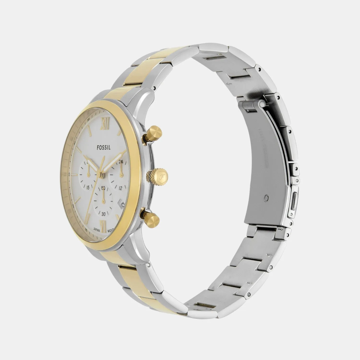 Men Quartz Silver Dial Chronograph Stainless Steel Watch FS6112