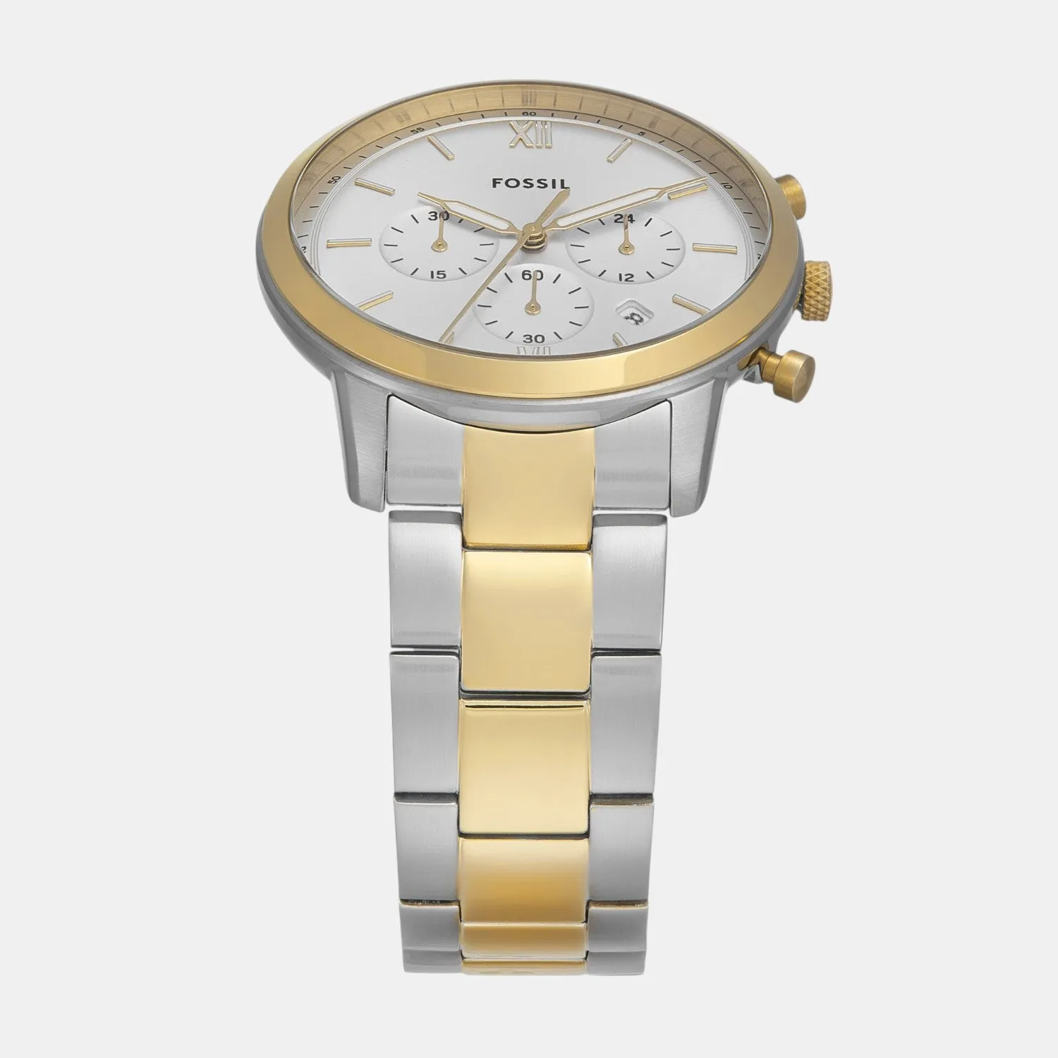 Men Quartz Silver Dial Chronograph Stainless Steel Watch FS6112