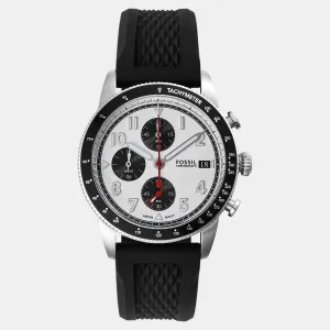 Men Quartz White Dial Chronograph Silicone Watch FS6087