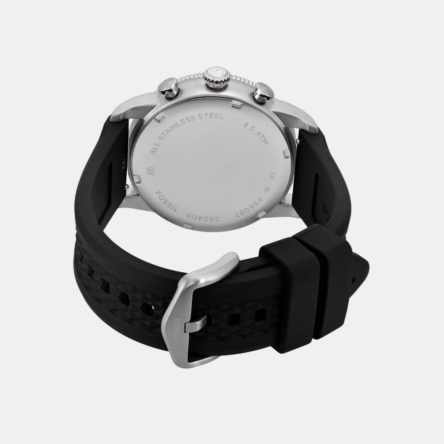 Men Quartz White Dial Chronograph Silicone Watch FS6087