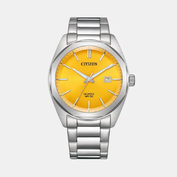 Men Quartz Yellow Dial Analog Stainless Steel Watch BI5110-54Z