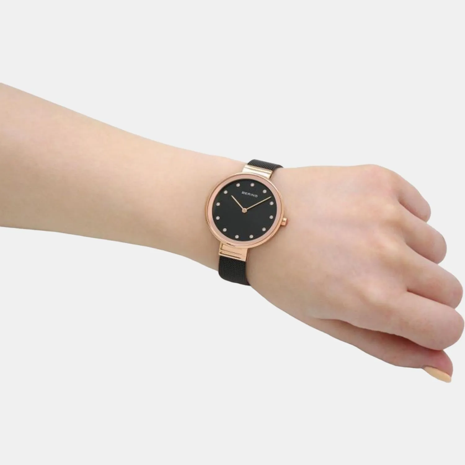Men's Black Analog Stainless Steel Watch 12034-166