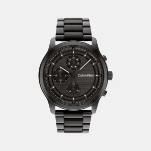 Men's Black Multi-Function Stainless Steel Watch 25200209