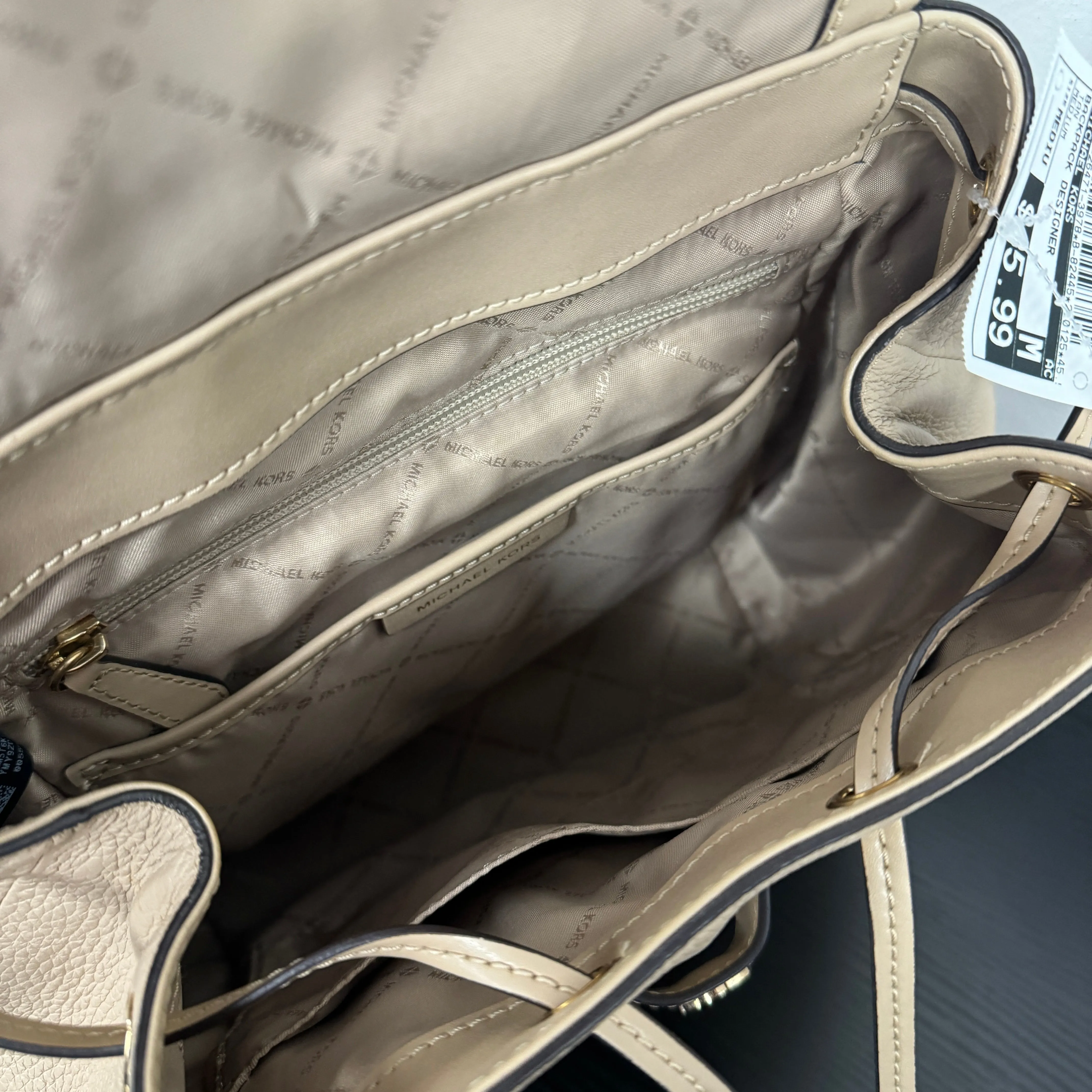 Michael Kors Bags Backpack Designer By Michael Kors In Tan, Size:Medium
