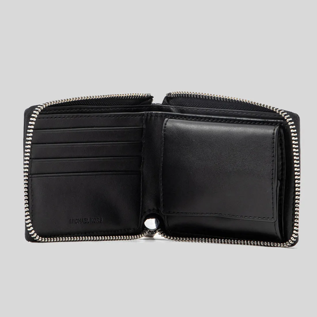 MICHAEL KORS Men's Cooper Logo Zip-Around Wallet Brwon/Black 36U2LCOF3B