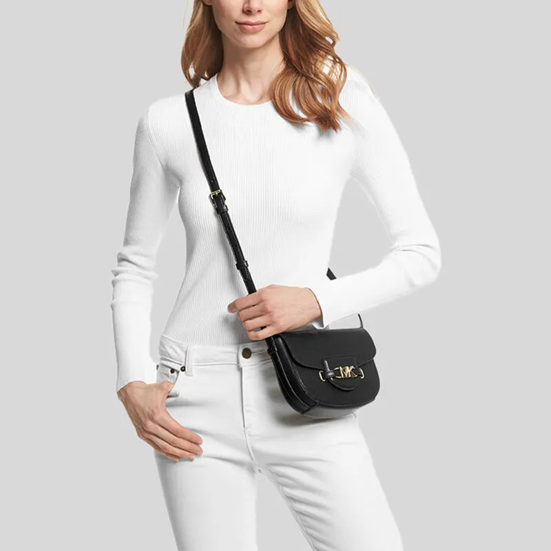 Michael Kors Reed Small Pebbled Leather Crossbody Bag Black 35F3G6RC1T