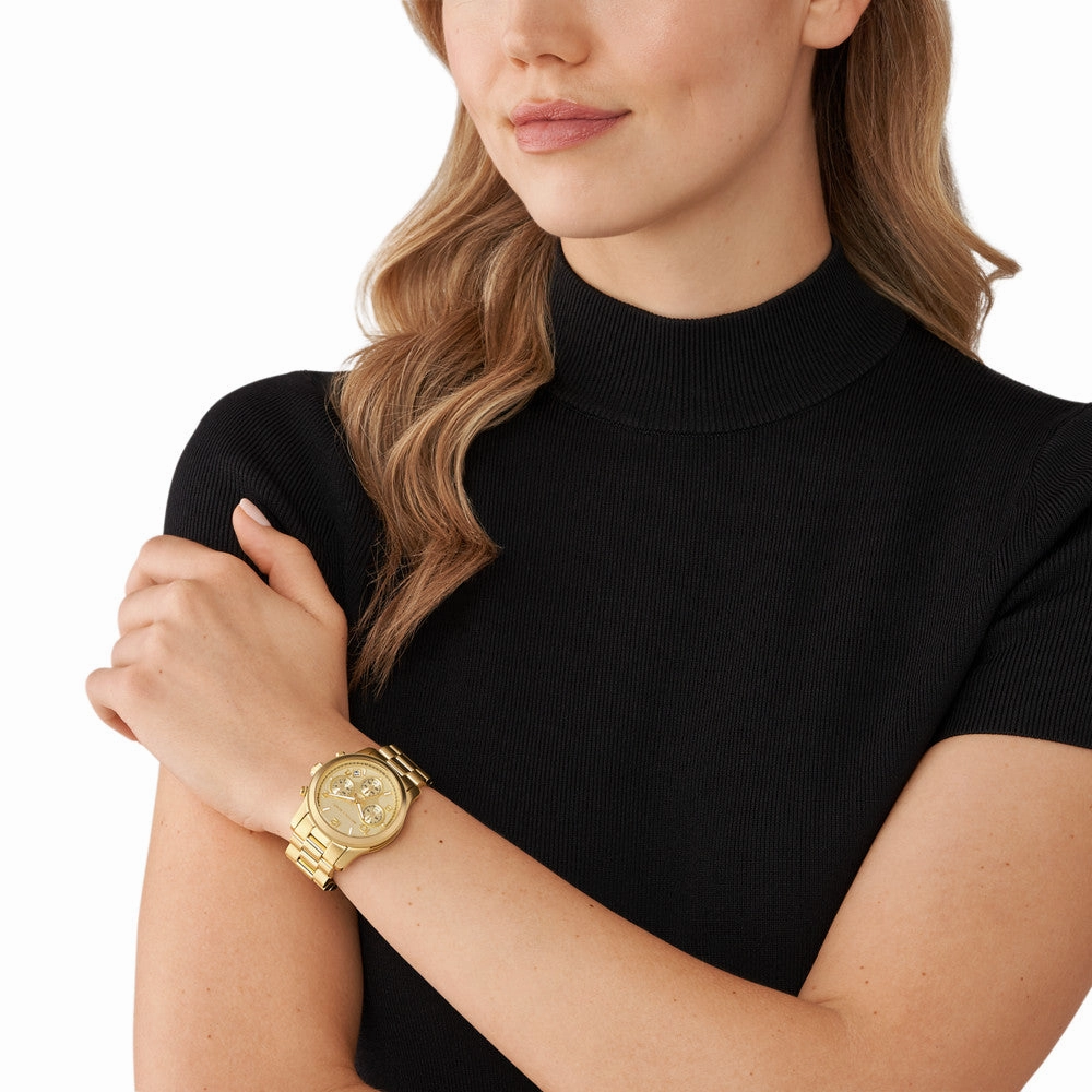 Michael Kors Runway Chronograph Gold-Tone Stainless Steel Watch MK7323