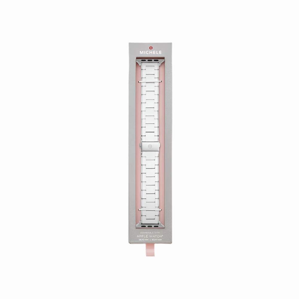 Michele White and Stainless Steel Silicone-Wrapped Bracelet Band for Apple Watch?