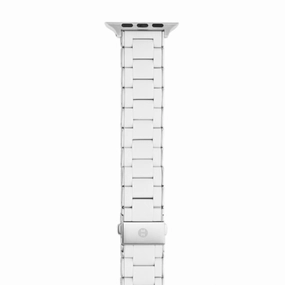 Michele White and Stainless Steel Silicone-Wrapped Bracelet Band for Apple Watch?
