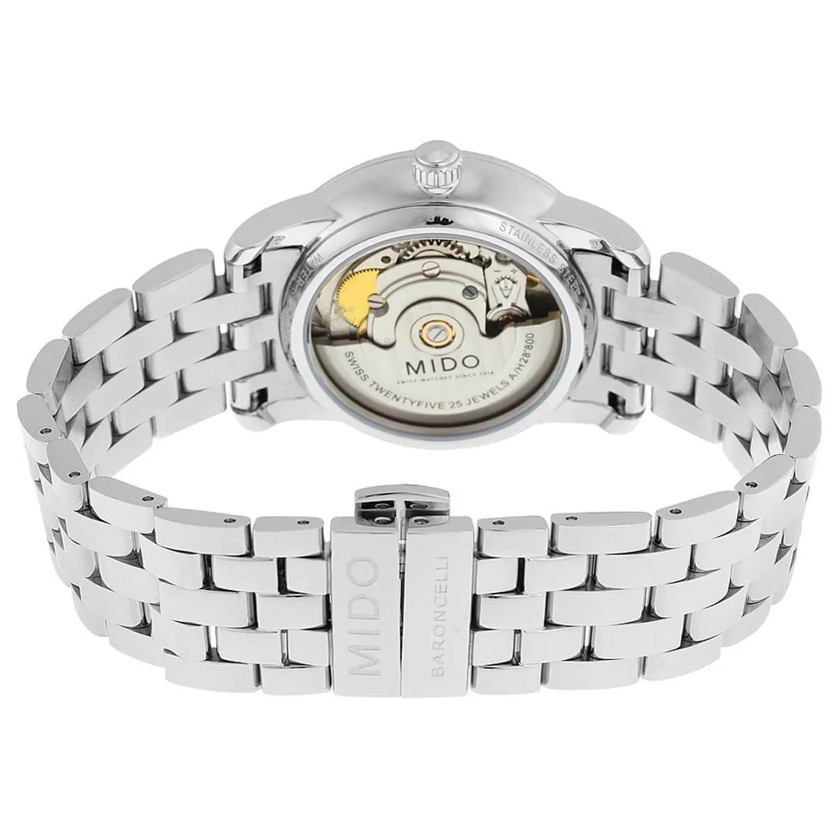 Mido Women's Diamond Watch - Baroncelli II Stainless Steel Bracelet | M0072076103600