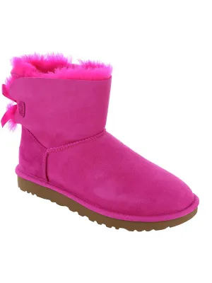 Mini Bailey Bow II Womens Suede Shearling Winter Boots Hey Dude Shoes