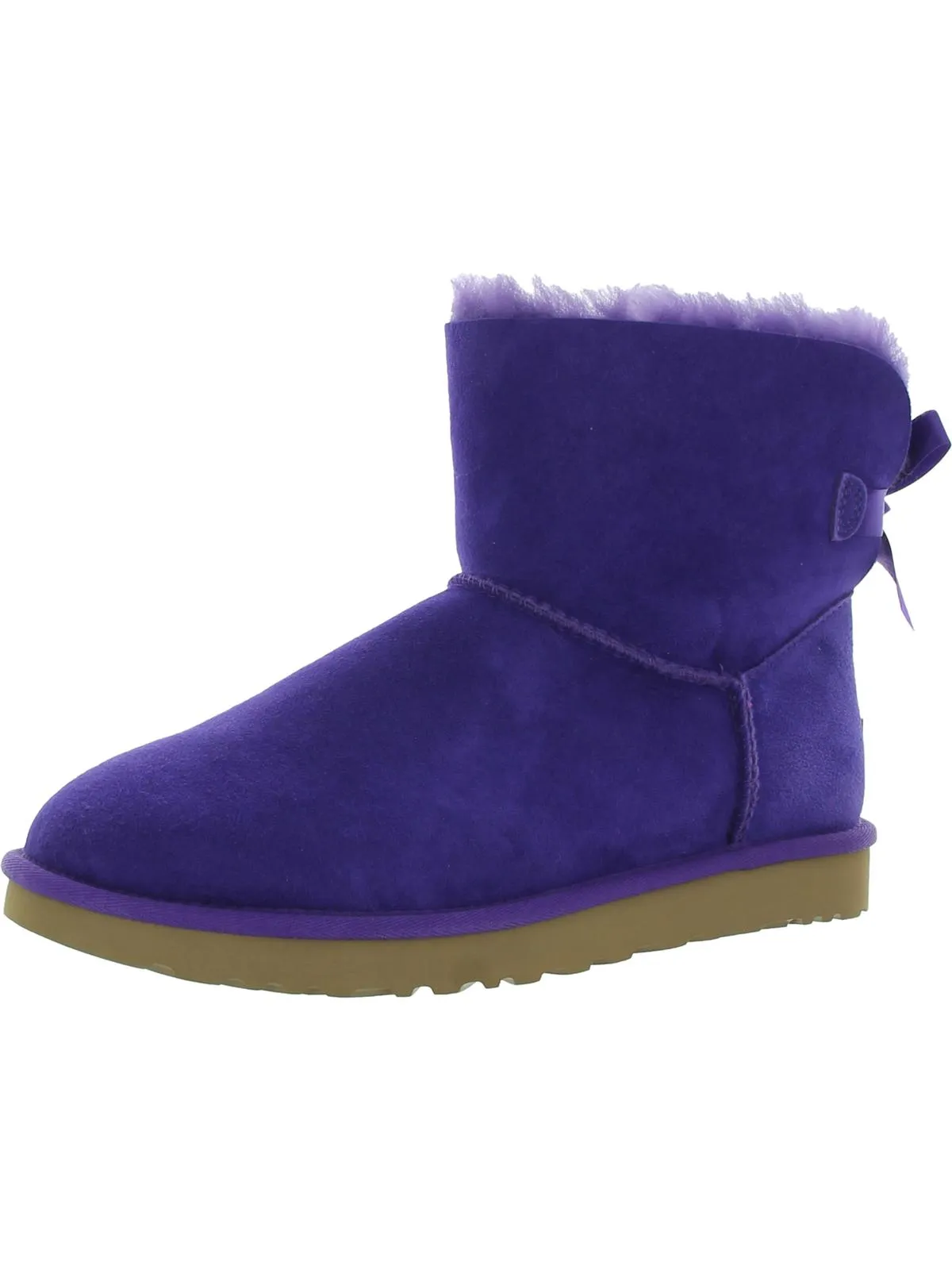 Mini Bailey Bow II Womens Suede Shearling Winter Boots Hey Dude Shoes