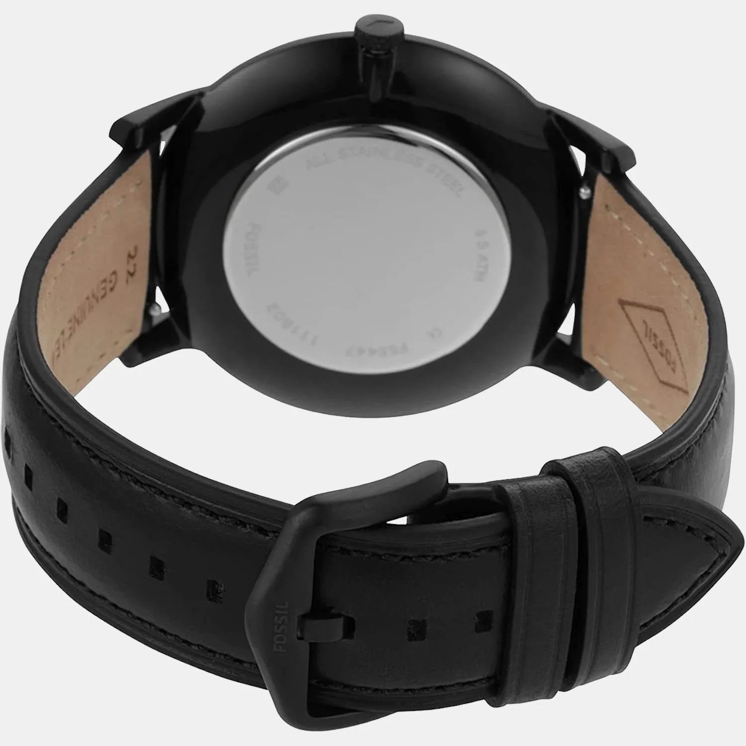Minimalist Men Quartz Black Dial Analog Leather Watch FS5447