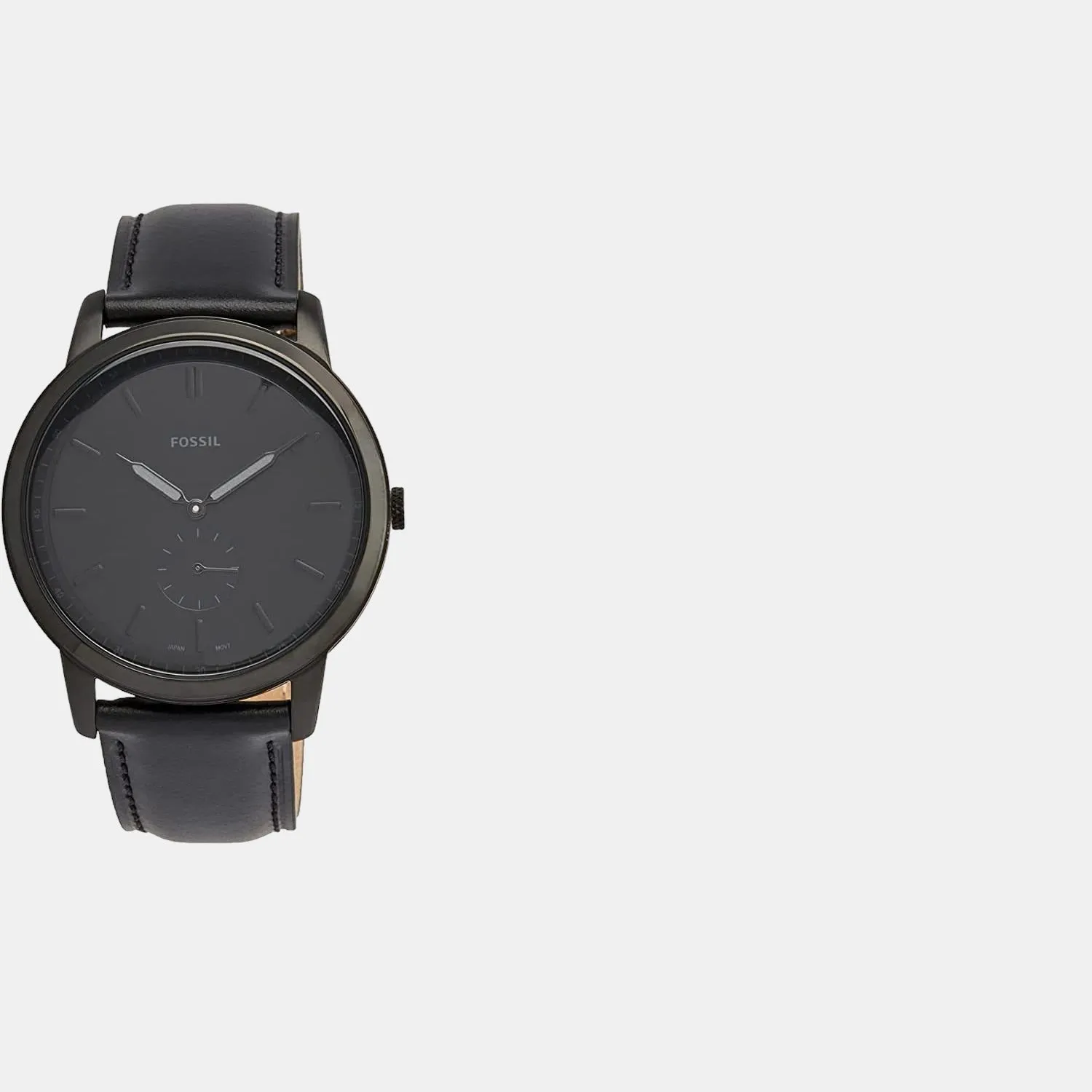 Minimalist Men Quartz Black Dial Analog Leather Watch FS5447