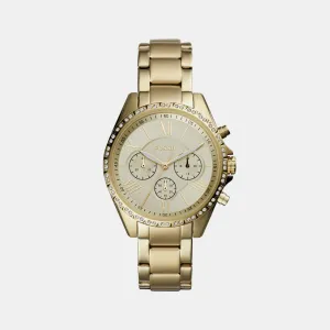 Modern Courier Women Quartz Gold Dial Chronograph Stainless Steel Watch BQ3378