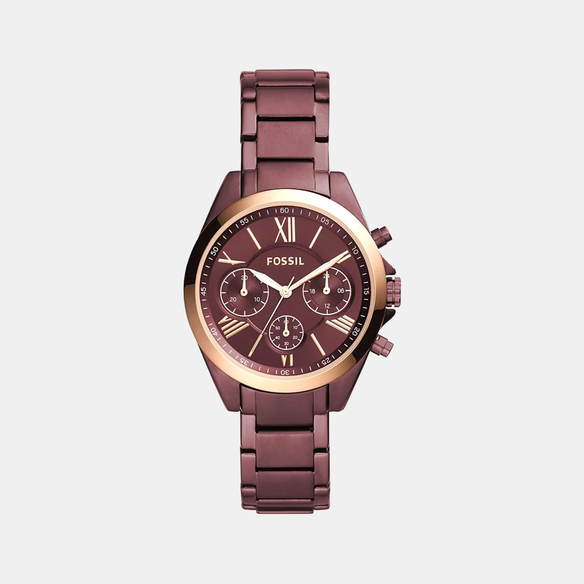 Modern Courier Women Quartz Purple Dial Chronograph Stainless Steel Watch BQ3281
