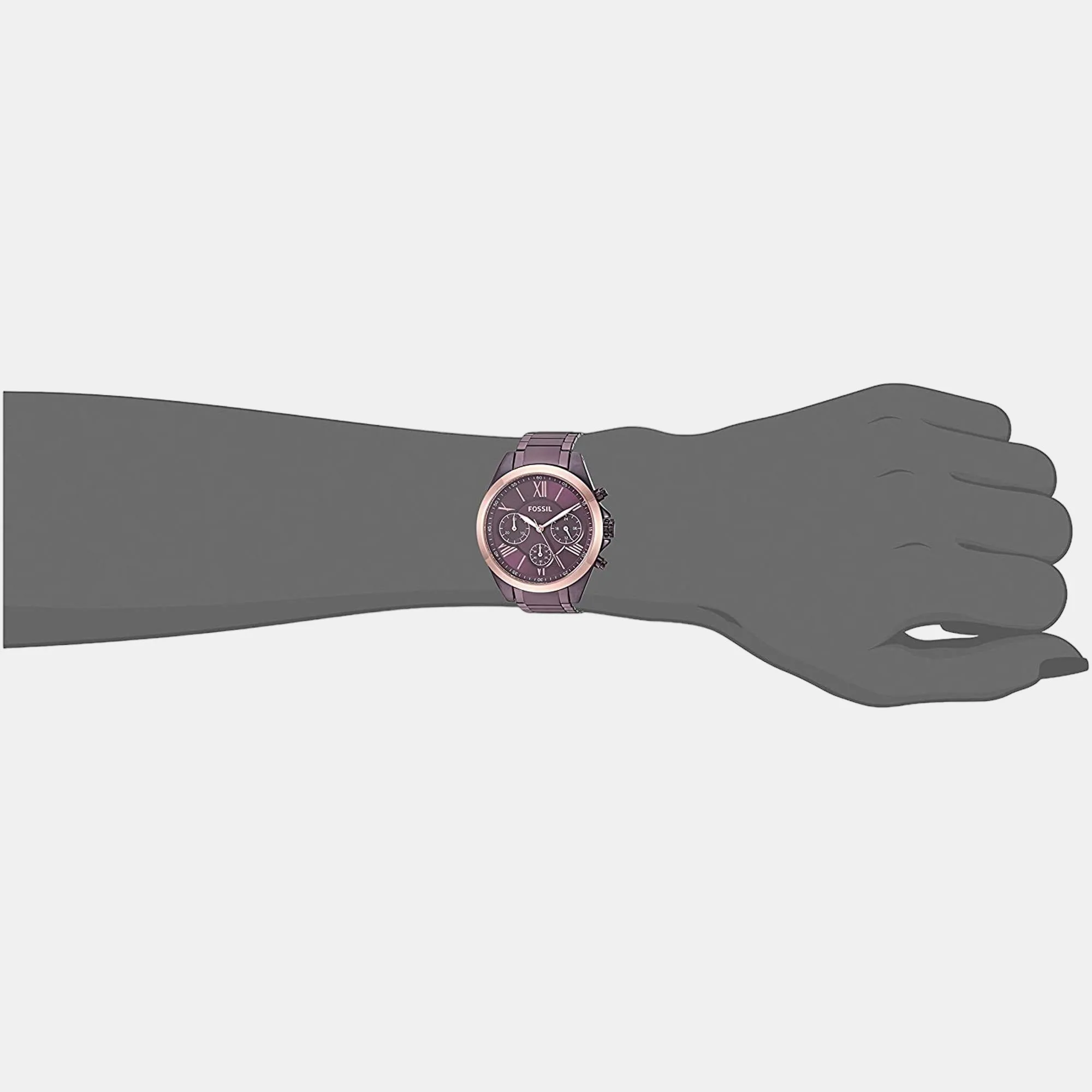 Modern Courier Women Quartz Purple Dial Chronograph Stainless Steel Watch BQ3281
