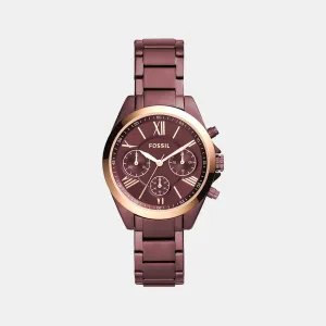 Modern Courier Women Quartz Purple Dial Chronograph Stainless Steel Watch BQ3281