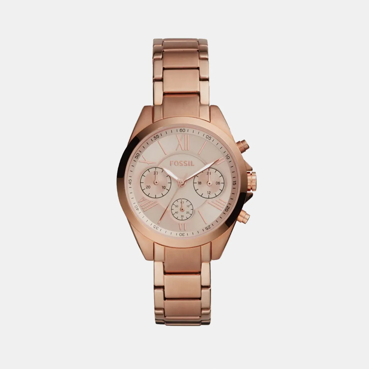 Modern Courier Women Quartz Rose Gold Dial Chronograph Stainless Steel Watch BQ3036