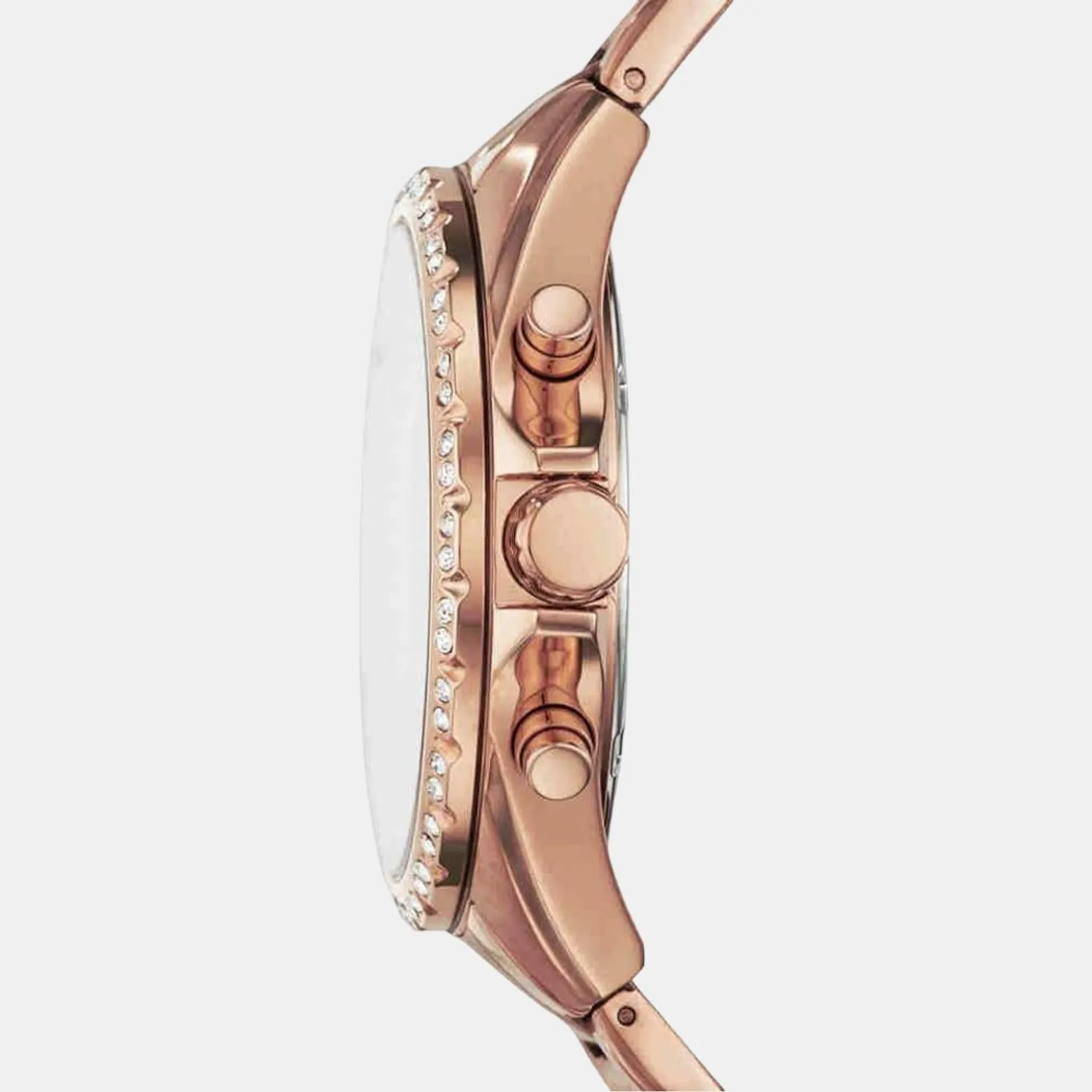 Modern Courier Women Quartz Rose Gold Dial Stainless Steel Chronograph Watch BQ3377