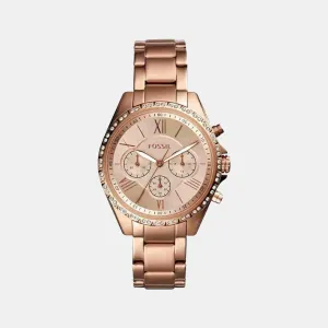 Modern Courier Women Quartz Rose Gold Dial Stainless Steel Chronograph Watch BQ3377