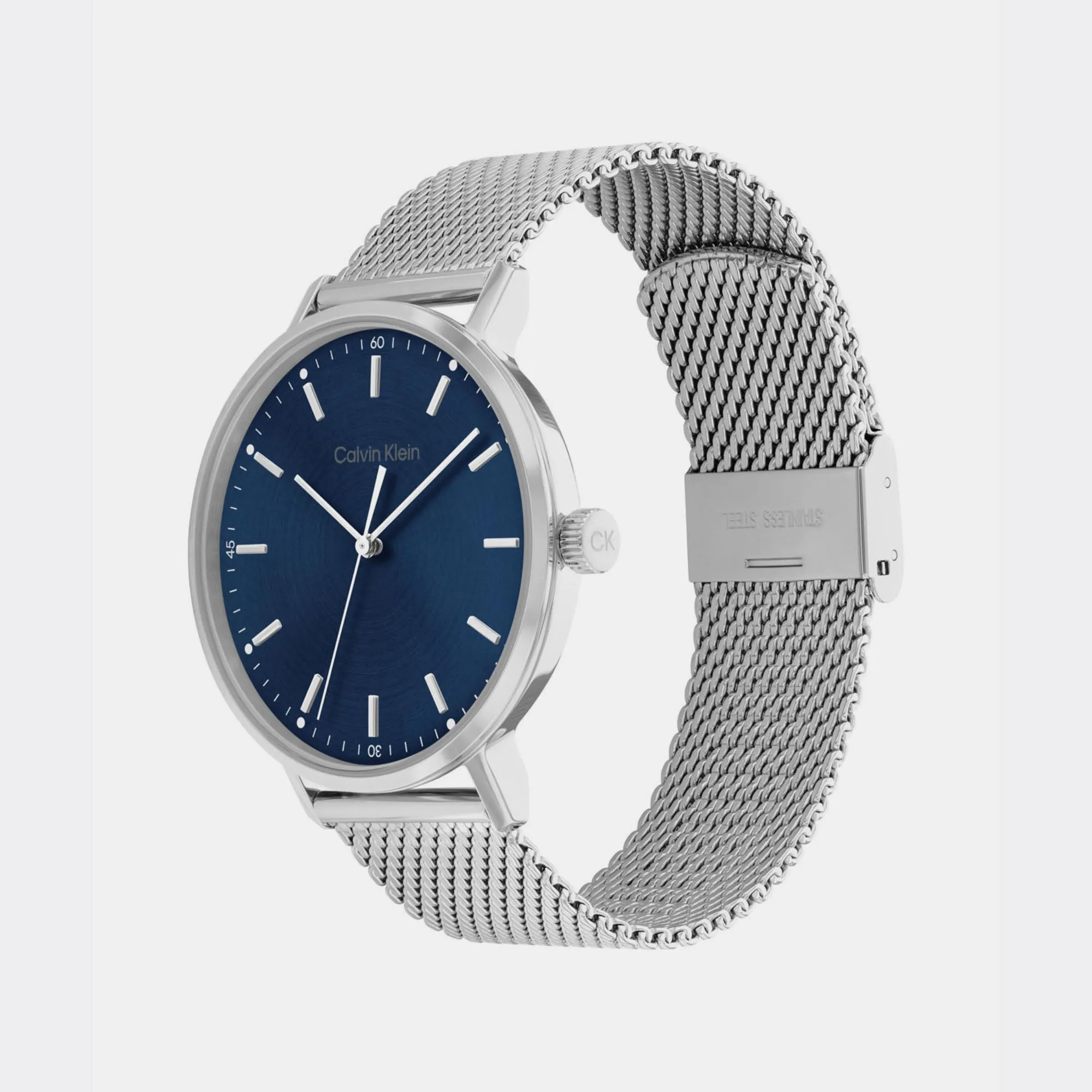 Modern Mesh Men Blue Analog Mesh Watch 25200045