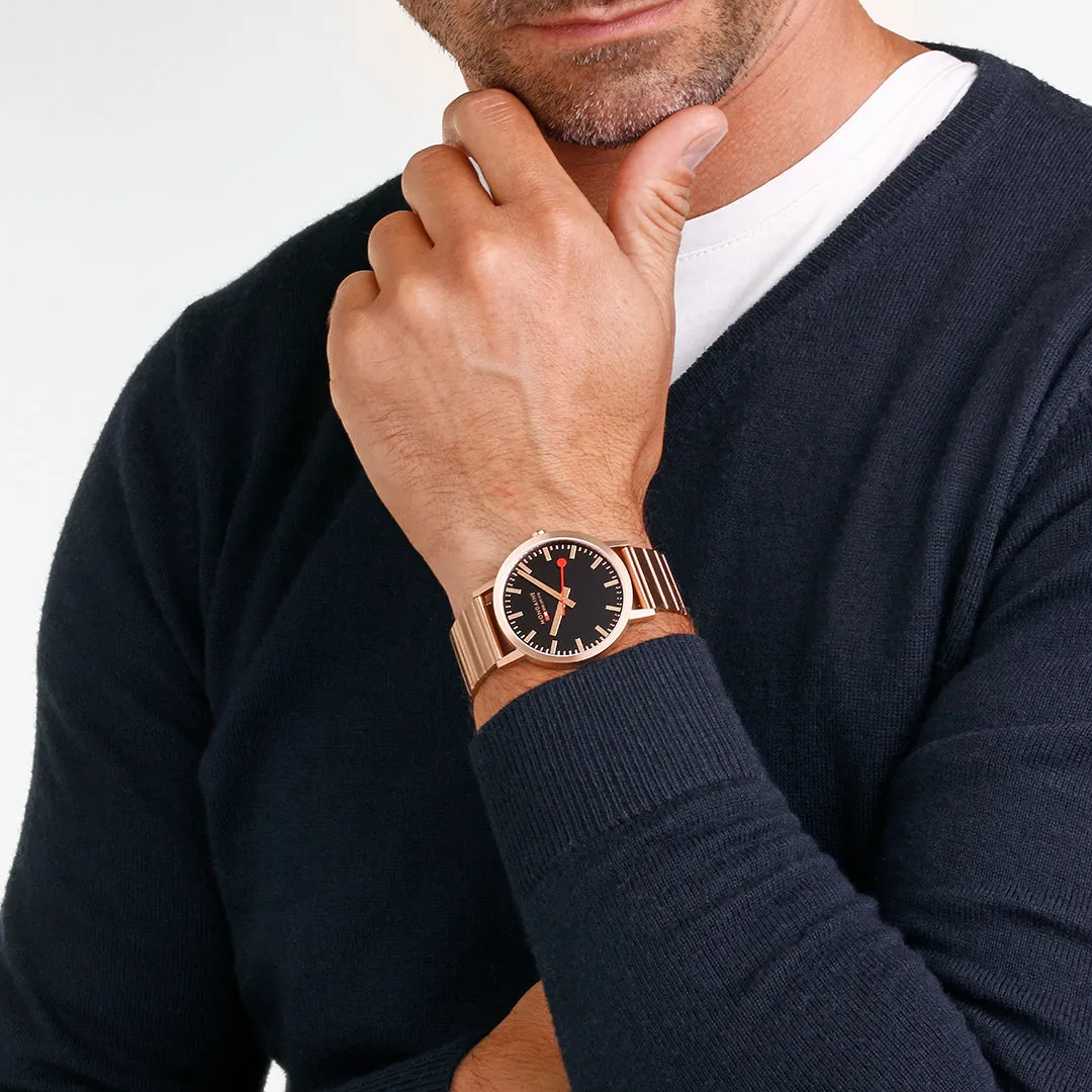 Mondaine Classic Rose Gold Watch