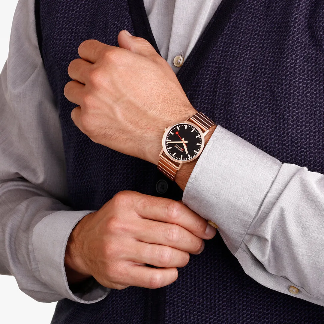 Mondaine Classic Rose Gold Watch