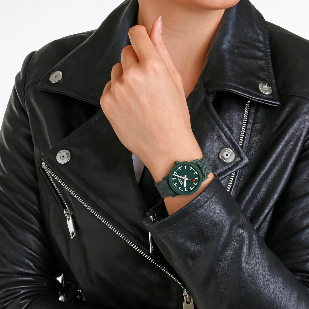 Mondaine Essence Park Green Textile Watch