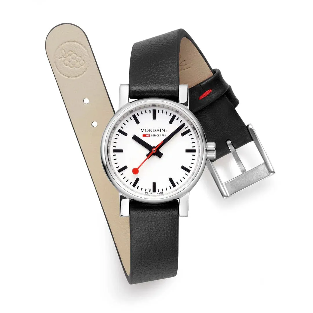 Mondaine Evo2 Black Vegan Grape Leather Watch