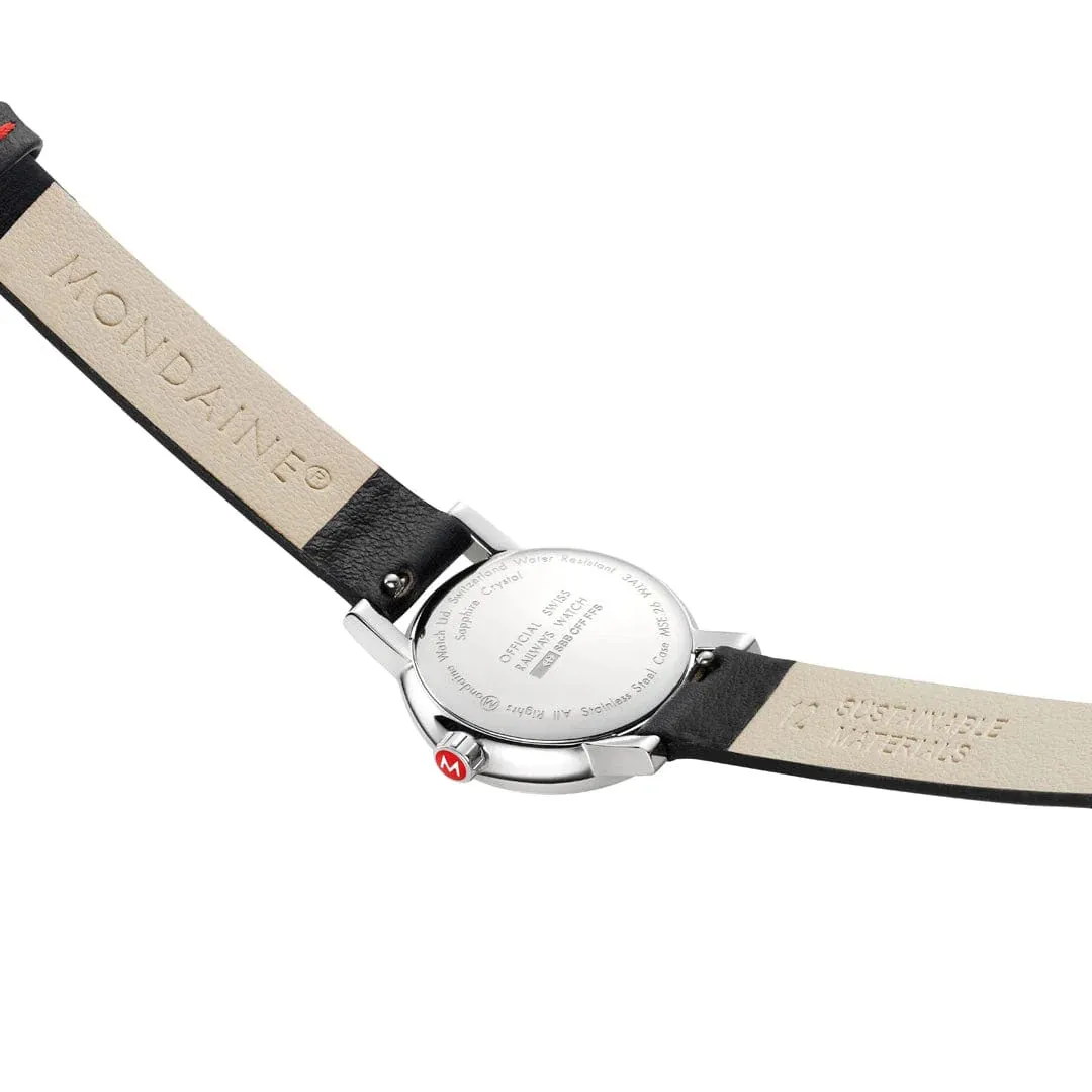 Mondaine Evo2 Black Vegan Grape Leather Watch