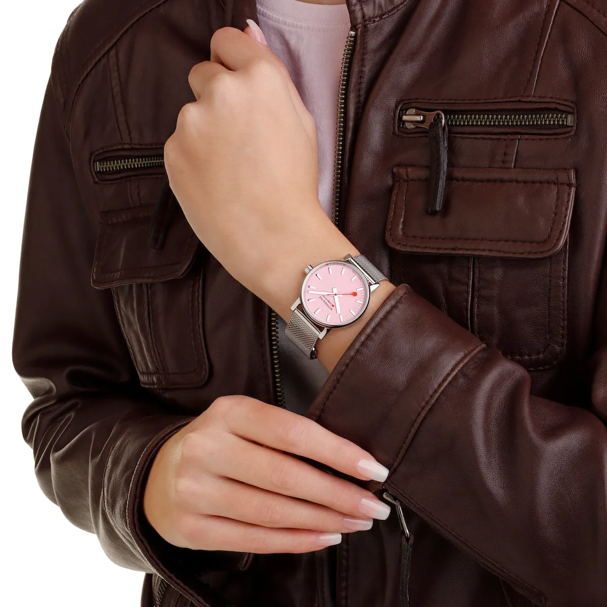 Mondaine Evo2 Sunrise 35mm Pink Watch