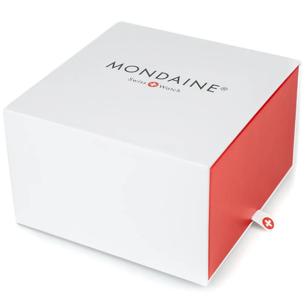 Mondaine SBB Stop2Go Black Grape Leather Watch