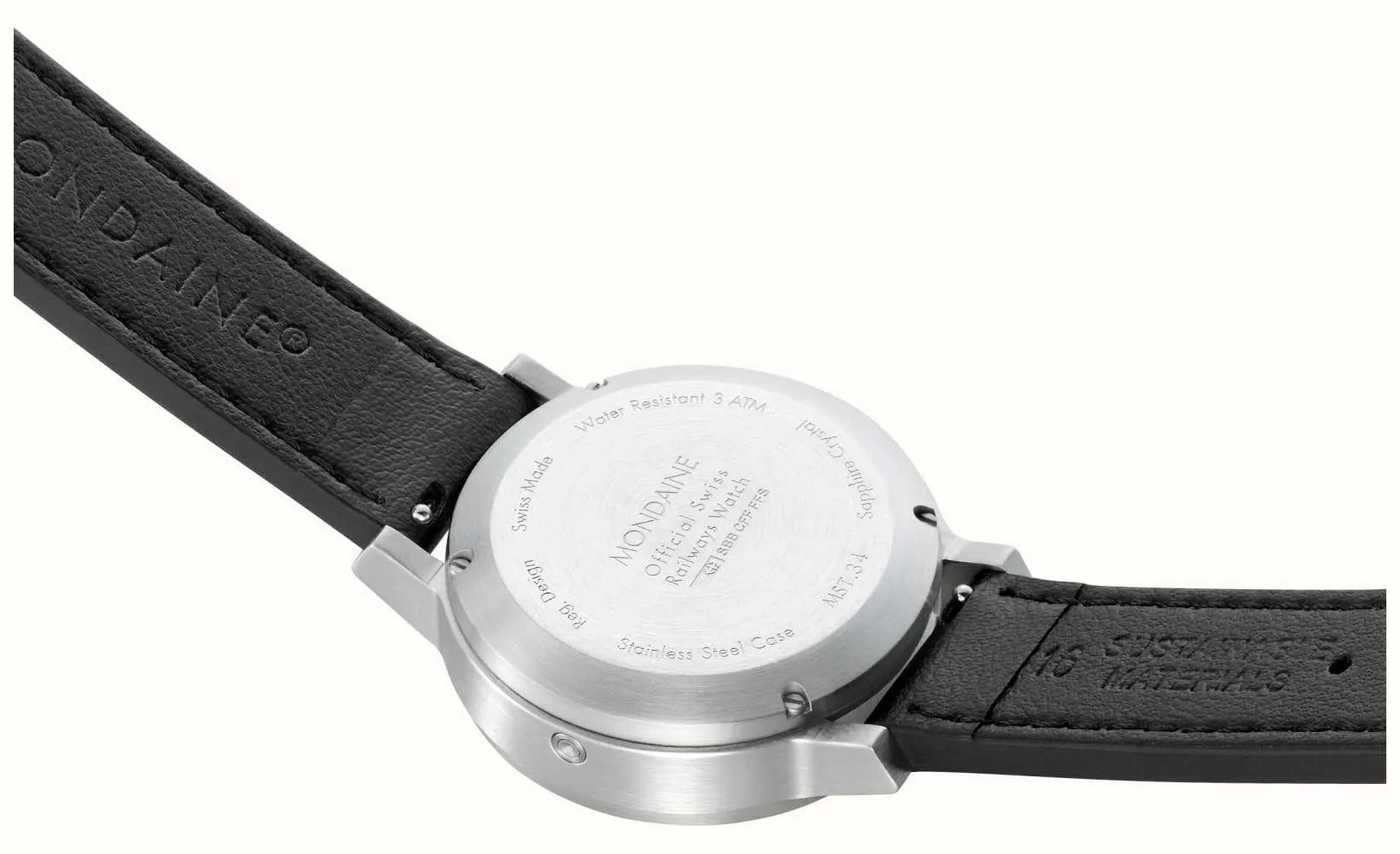 Mondaine SBB Stop2Go Black Grape Leather Watch