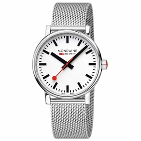 Mondaine Evo2 Stainless Steel White Dial Watch MSE.40110.SM