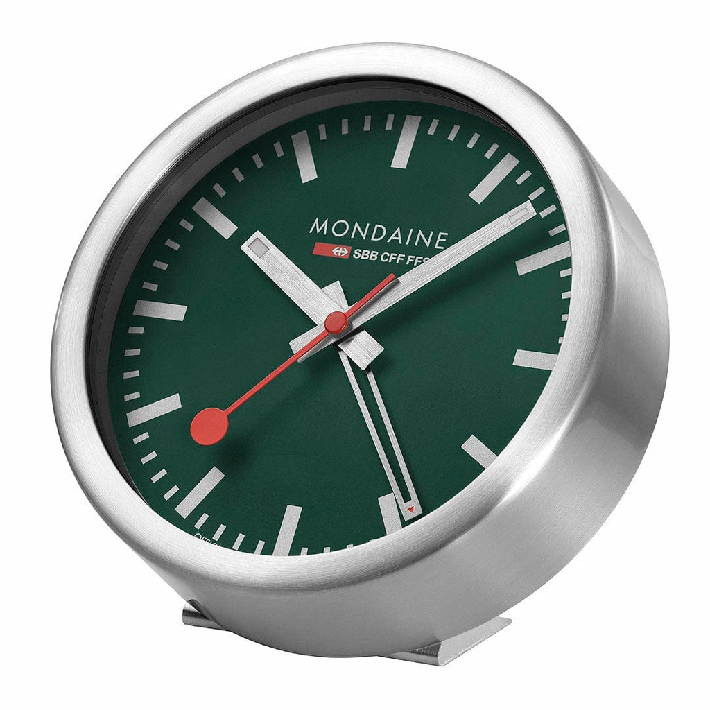 Mondaine Park Green Table and Alarm Clock, A997.MCAL.66SBV.2