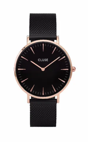 Montre Cluse La Boheme Boho Chic Mesh Rose Gold Black/Black CW0101201010
