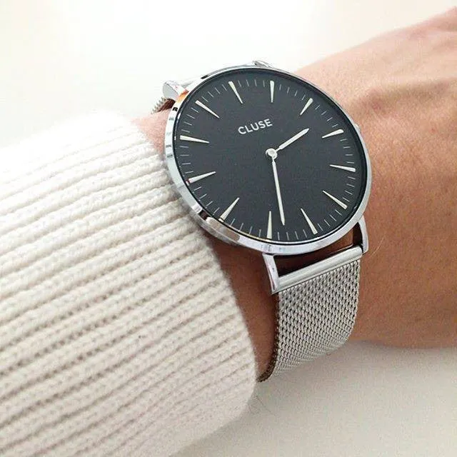 Montre CLUSE La Bohme Boho Chic Mesh Silver-Black CW0101201004