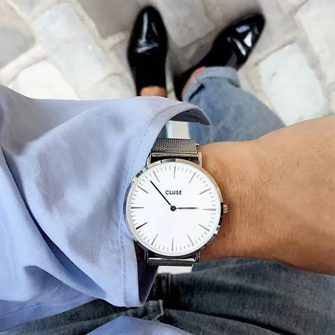 Montre Cluse La Bohme Boho Chic Mesh Silver/White CW0101201002